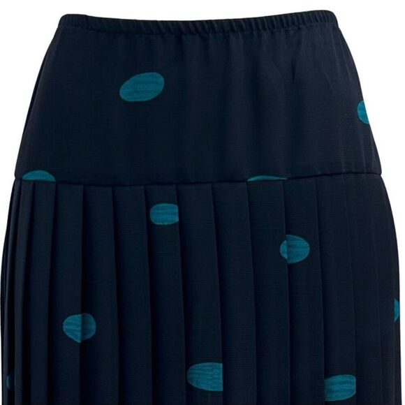 Vtg MAAS Brothers Blouse & Skirt 2Pc Set Size 14 Black Teal Printed Embellished - Picture 11 of 16